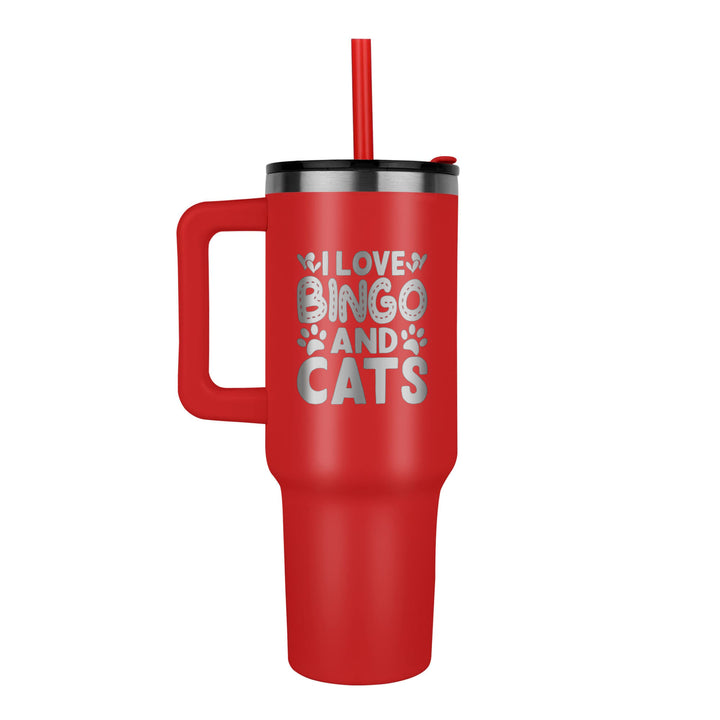 I Love Bingo And Cats 40oz Tumbler – Gift for Her - Gift for Him