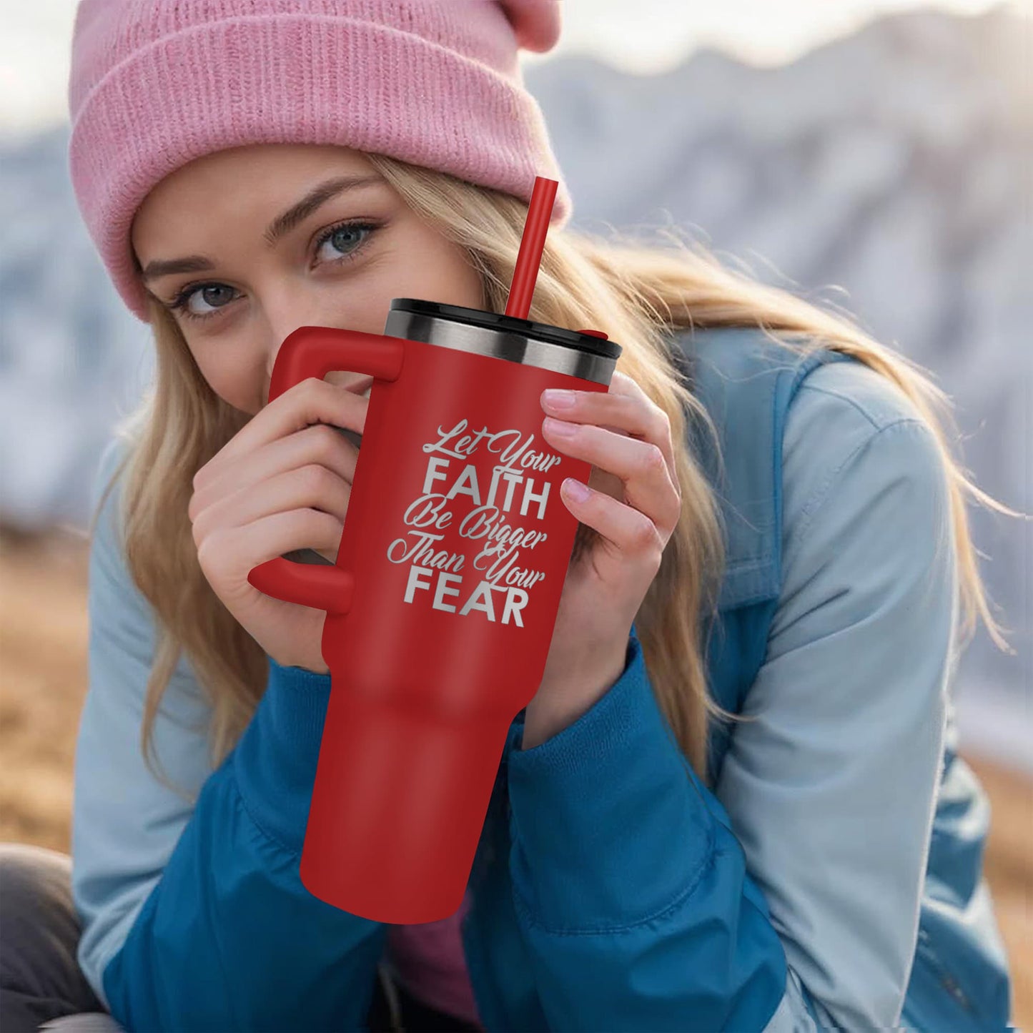 Let Your Faith Be Bigger Than Your Fear - Pinnacle 40oz Tumbler - Gift for Her - Gift for Him