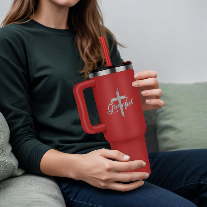 Grateful 40oz Tumbler – Gift for Her - Gift for Him