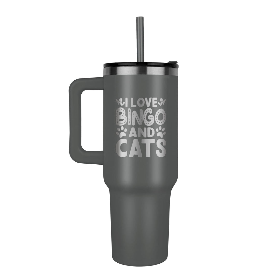 I Love Bingo And Cats 40oz Tumbler – Gift for Her - Gift for Him