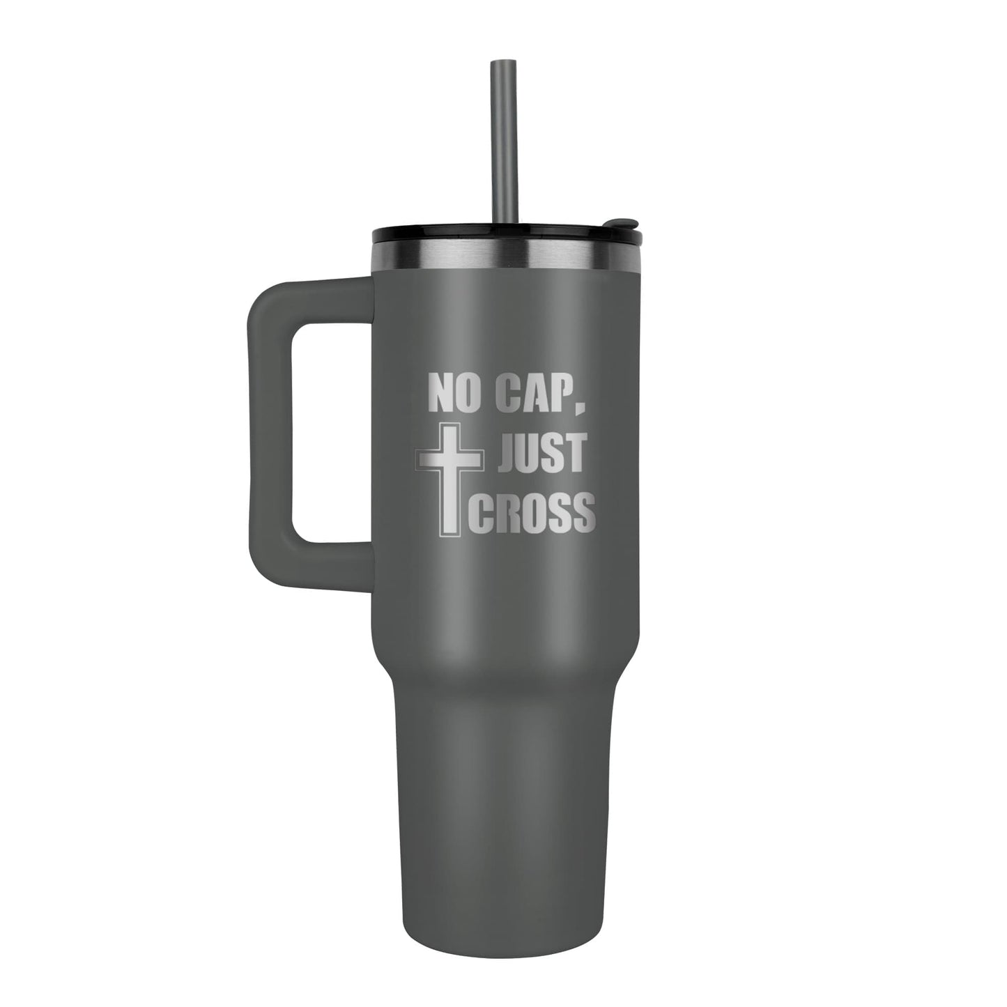 No Cap, Just Cross - White Ceramic Mug 11oz. & 15oz. - Gift for Her - Gift for Him