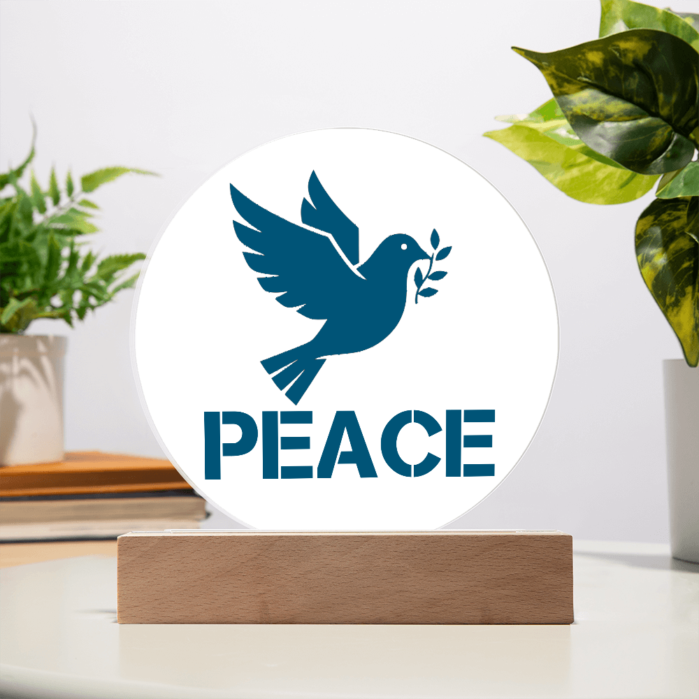 PEACE - Printed Circle Acrylic Plaque - Gift for Her - Gift for Him