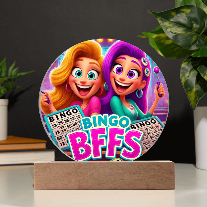 Bingo BFFS Acrylic Circle Plaque – Gift for Her