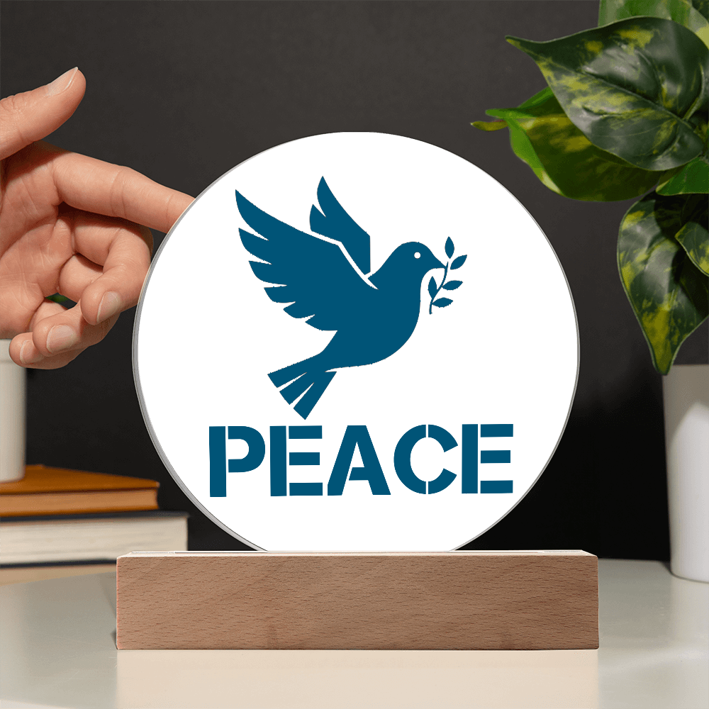 PEACE - Printed Circle Acrylic Plaque - Gift for Her - Gift for Him
