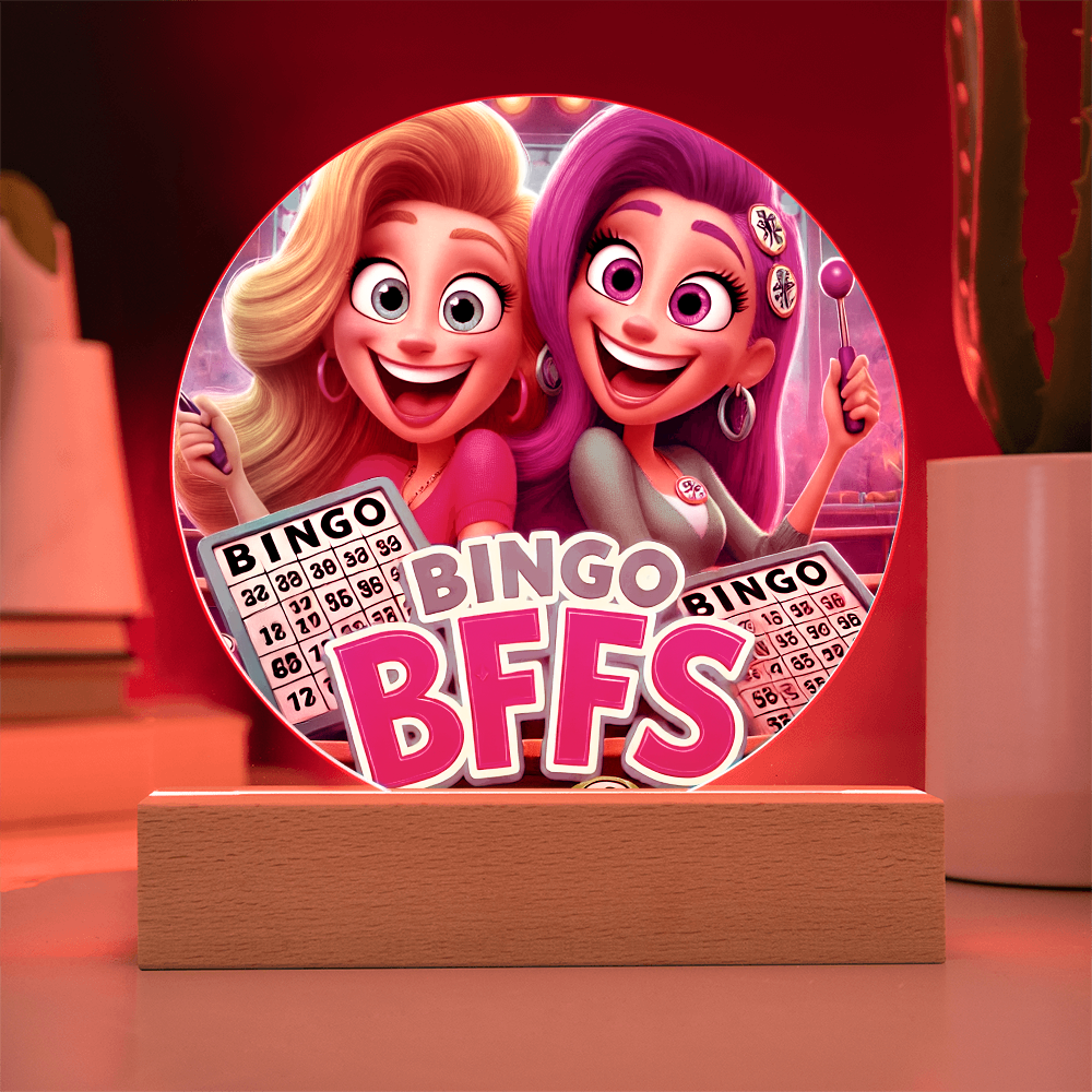 Bingo BFFS Acrylic Circle Plaque – Gift for Her