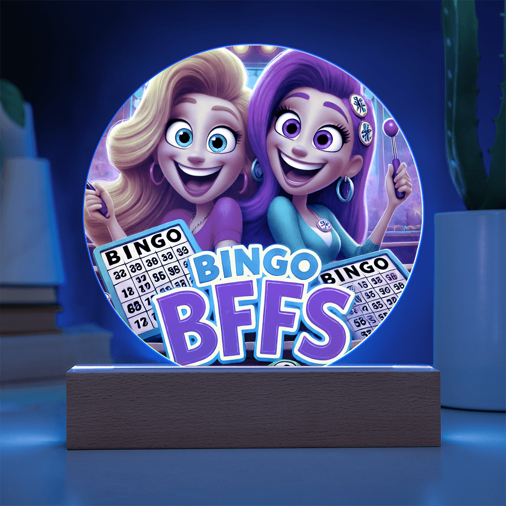 Bingo BFFS Acrylic Circle Plaque – Gift for Her