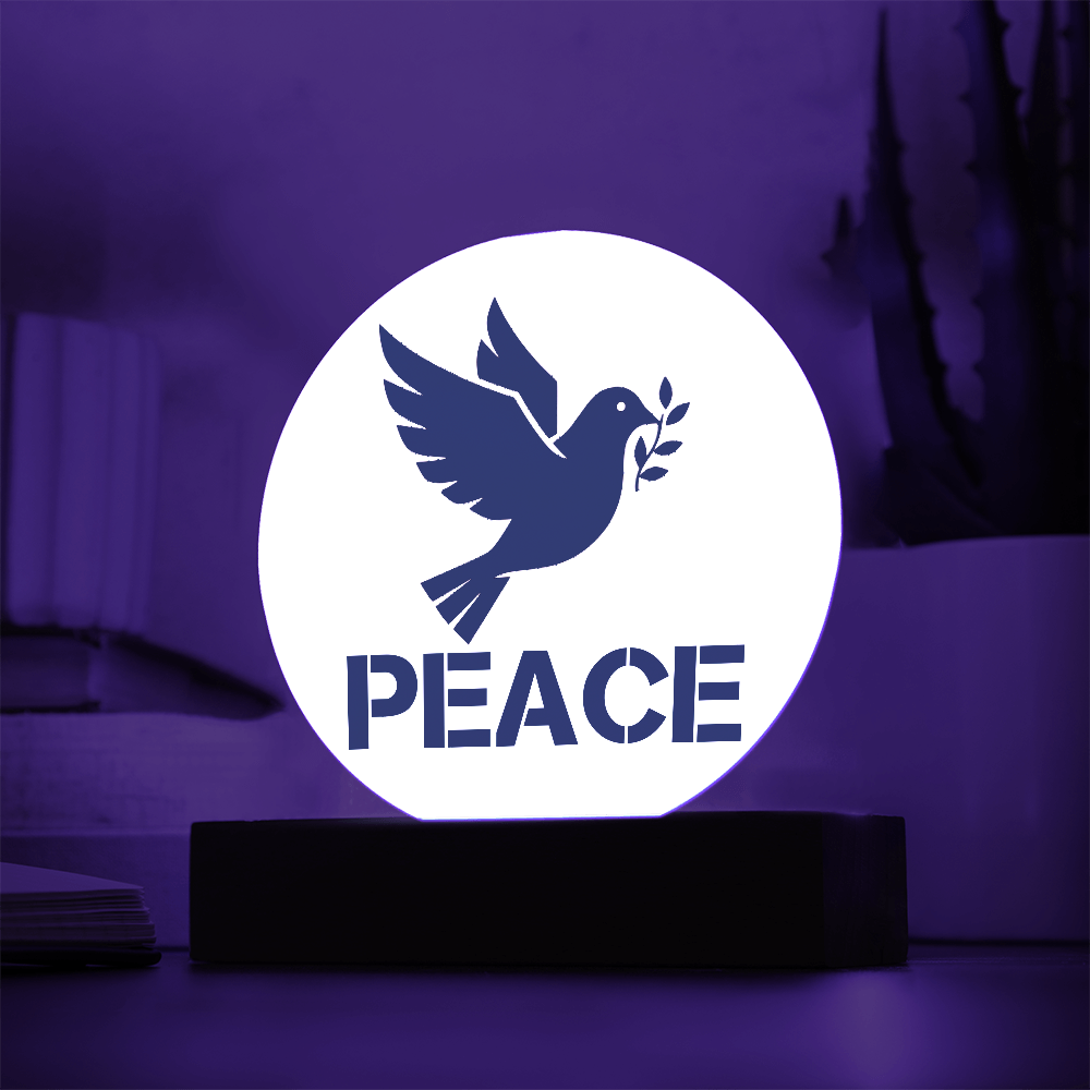 PEACE - Printed Circle Acrylic Plaque - Gift for Her - Gift for Him