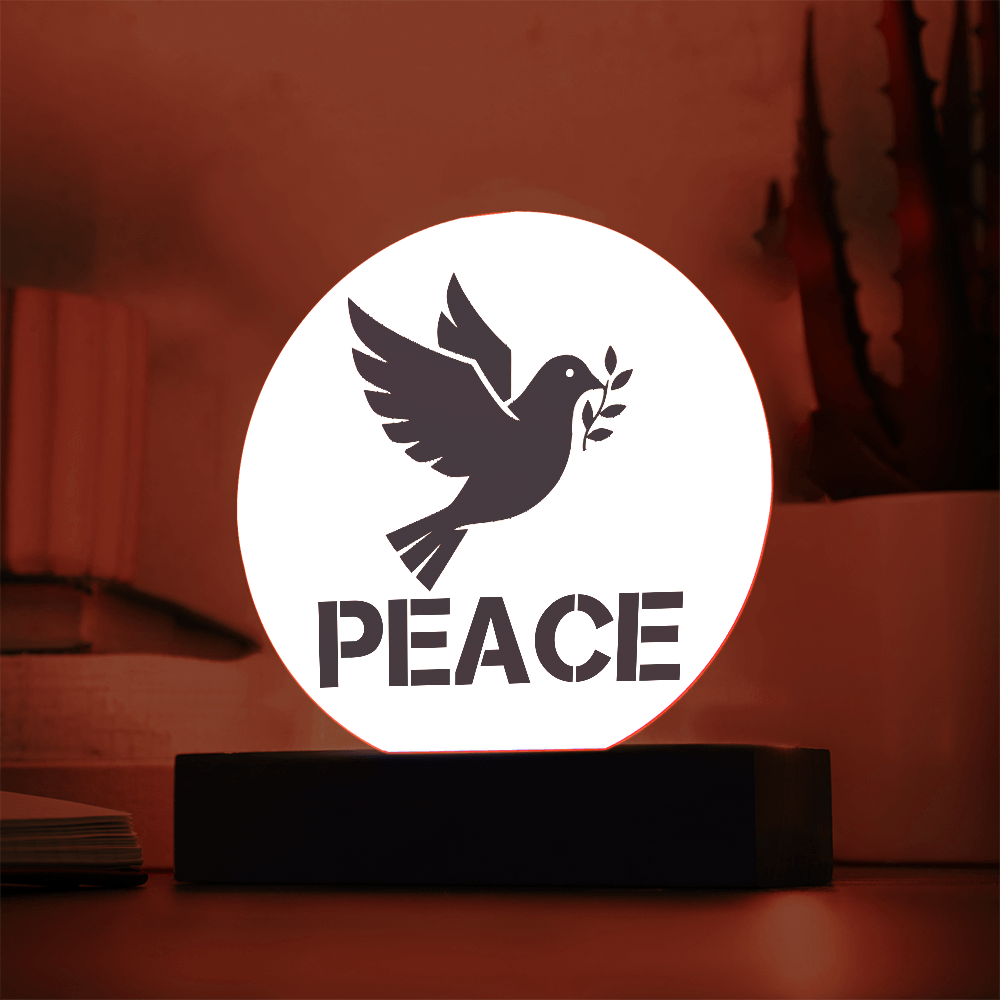 PEACE - Printed Circle Acrylic Plaque - Gift for Her - Gift for Him