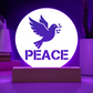 PEACE - Printed Circle Acrylic Plaque - Gift for Her - Gift for Him