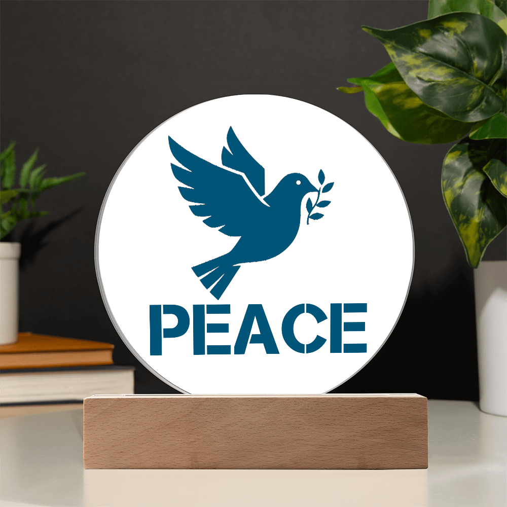 PEACE - Printed Circle Acrylic Plaque - Gift for Her - Gift for Him