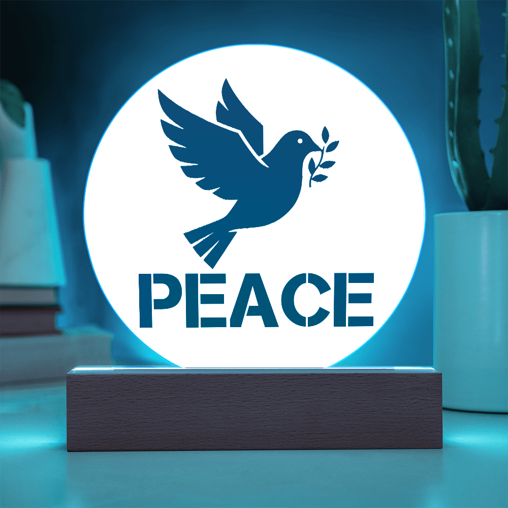 PEACE - Printed Circle Acrylic Plaque - Gift for Her - Gift for Him