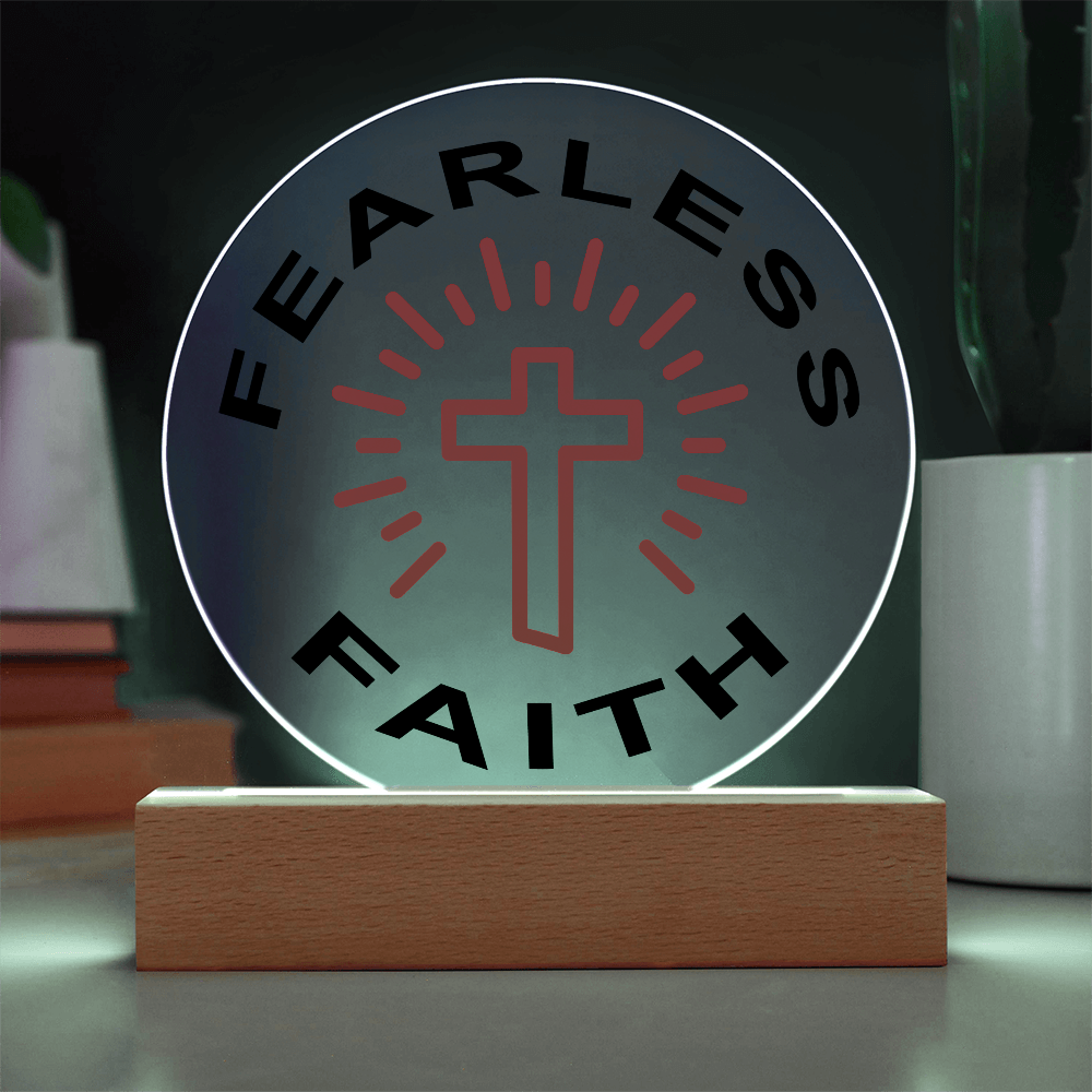 Fearless Faith - Printed Circle Acrylic Plaque - Gift for Her - Gift for Him
