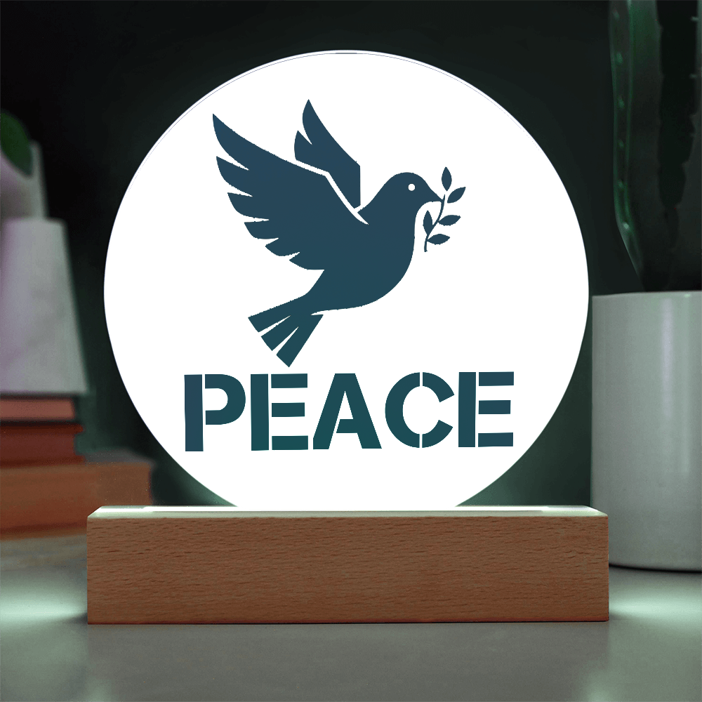 PEACE - Printed Circle Acrylic Plaque - Gift for Her - Gift for Him
