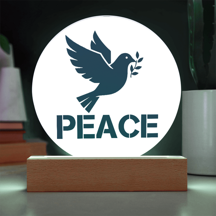PEACE - Printed Circle Acrylic Plaque - Gift for Her - Gift for Him