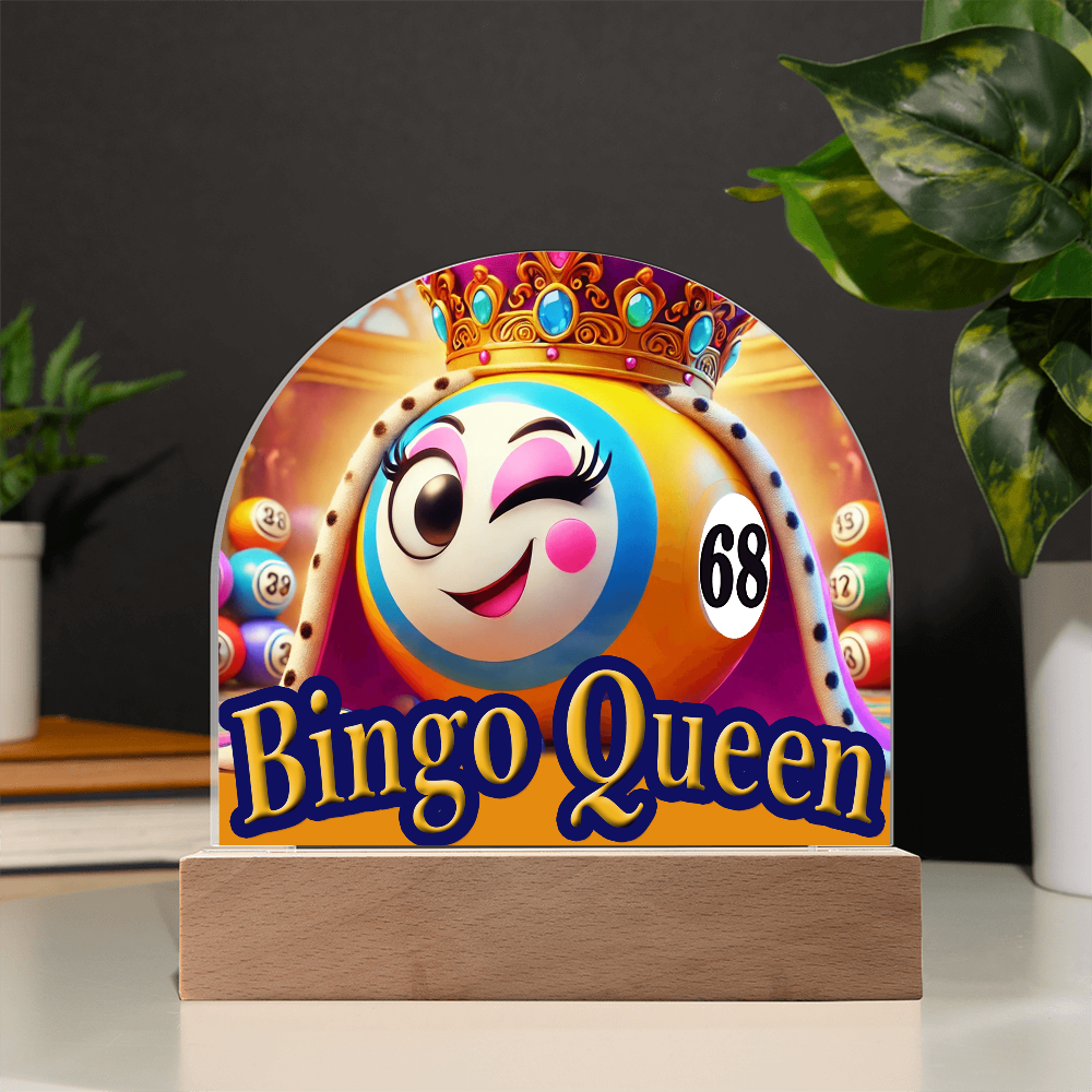 Bingo Queen Acrylic Dome Plaque – Gift for Her