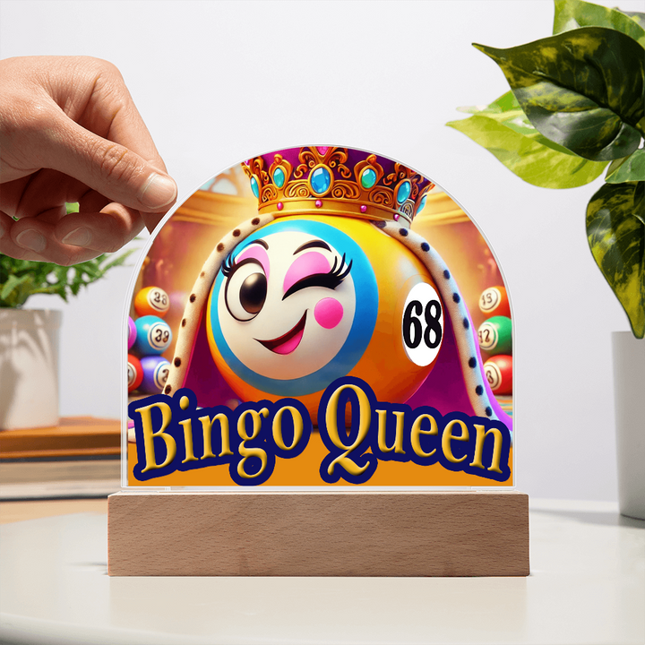 Bingo Queen Acrylic Dome Plaque – Gift for Her