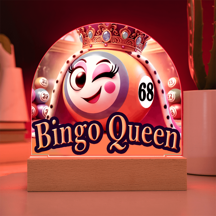 Bingo Queen Acrylic Dome Plaque – Gift for Her
