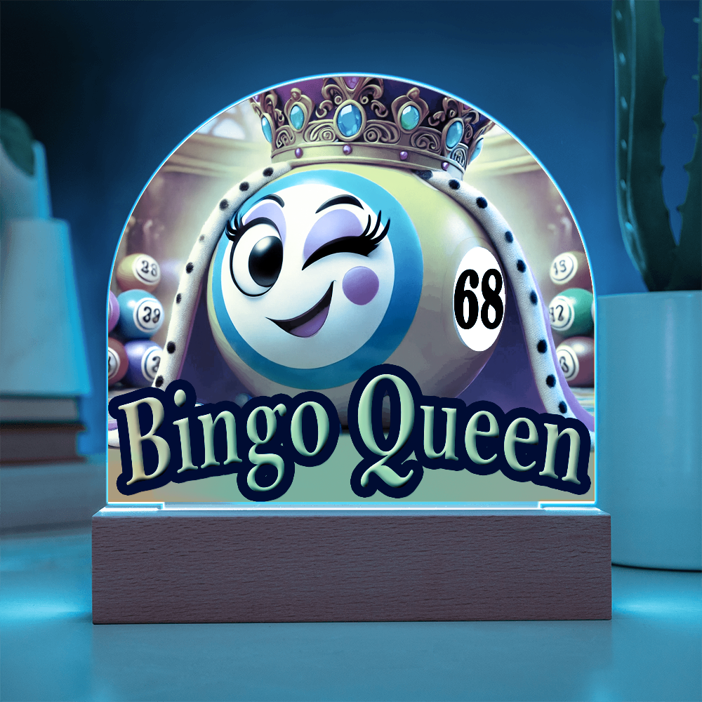 Bingo Queen Acrylic Dome Plaque – Gift for Her