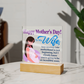 To My Wife, Happy Mother's Day! Your Journey Into Motherhood Is Just Beginning - Acrylic Square Plaque - Gift for Mom