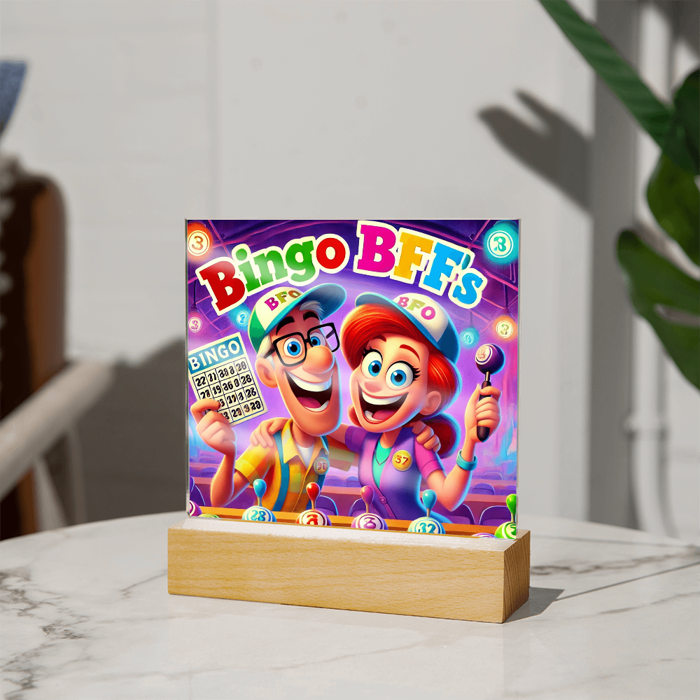 Bingo BFFS Acrylic Square Plaque – Gift for Her - Gift for Him