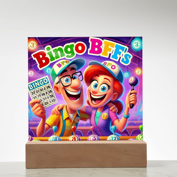 Bingo BFFS Acrylic Square Plaque – Gift for Her - Gift for Him