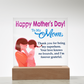To My Mom, Happy Mother's Day! - Thank You For Being My Superhero - Acrylic Square Plaque - Gift for Mom