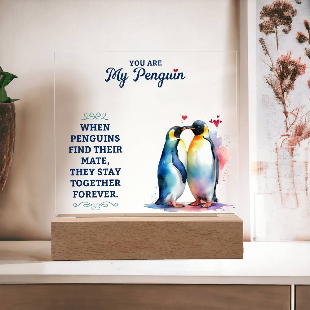 You Are My Penguin - Acrylic Square Plaque - Gift for Wife