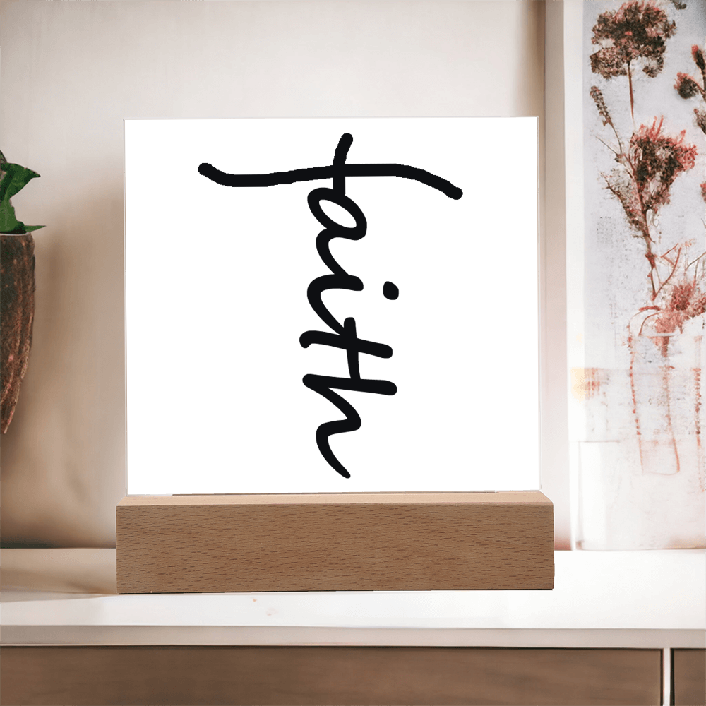 Faith (Black) - Acrylic Square Plaque - Gift for Her - Gift for Him