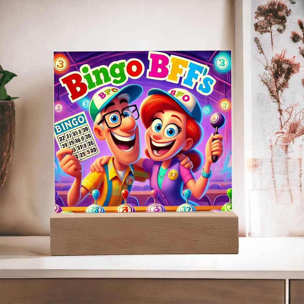Bingo BFFS 1 - Acrylic Square Plaque - Gift for Her - Gift for Him