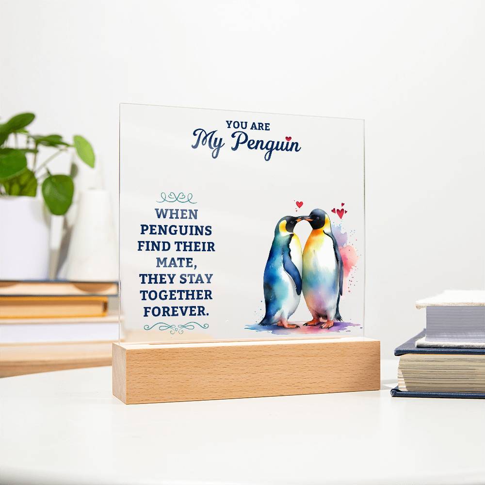 You Are My Penguin - Acrylic Square Plaque - Gift for Wife