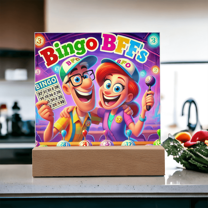 Bingo BFFS Acrylic Square Plaque – Gift for Her - Gift for Him
