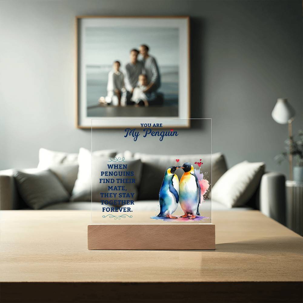 You Are My Penguin - Acrylic Square Plaque - Gift for Wife