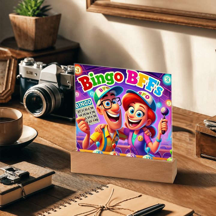 Bingo BFFS Acrylic Square Plaque – Gift for Her - Gift for Him