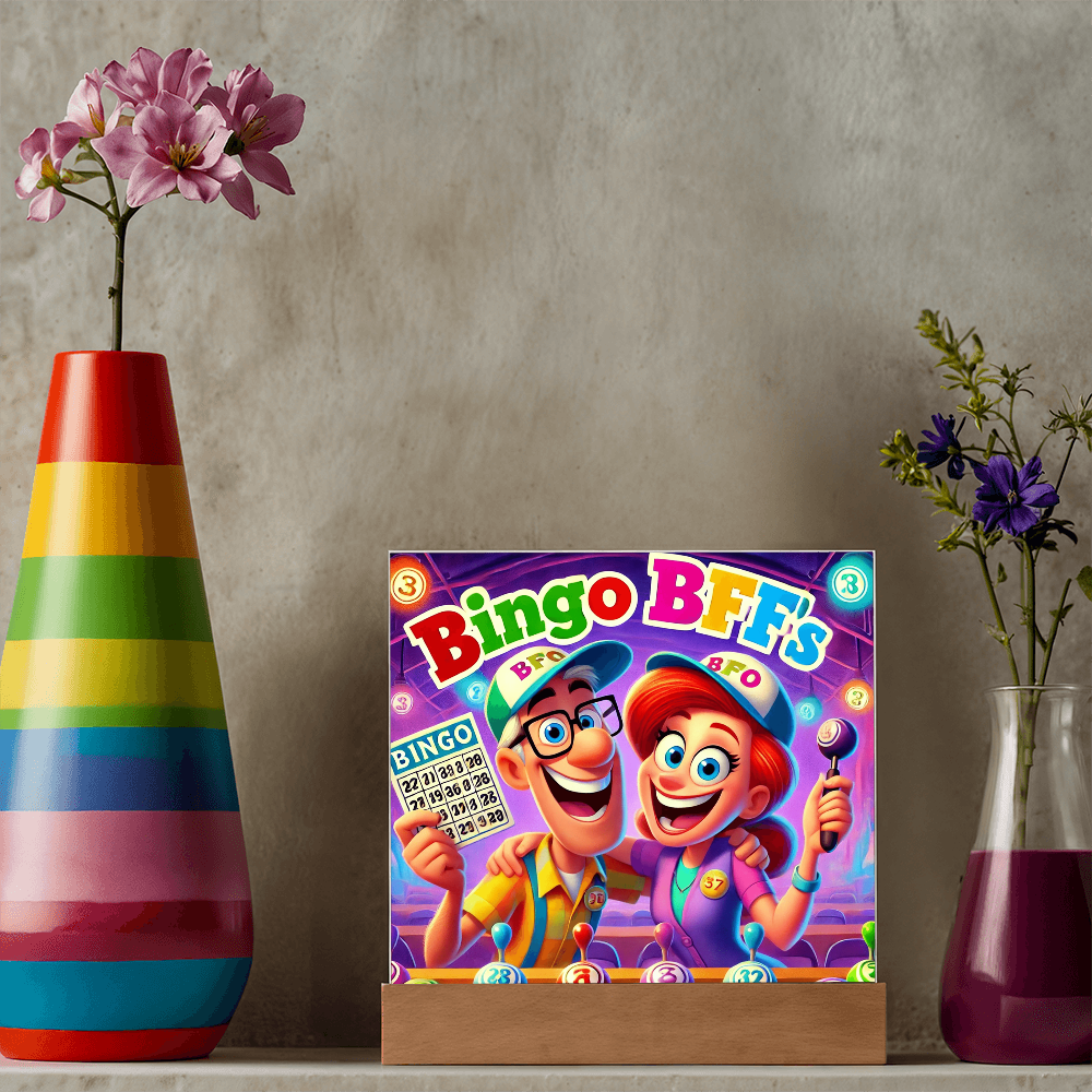 Bingo BFFS Acrylic Square Plaque – Gift for Her - Gift for Him