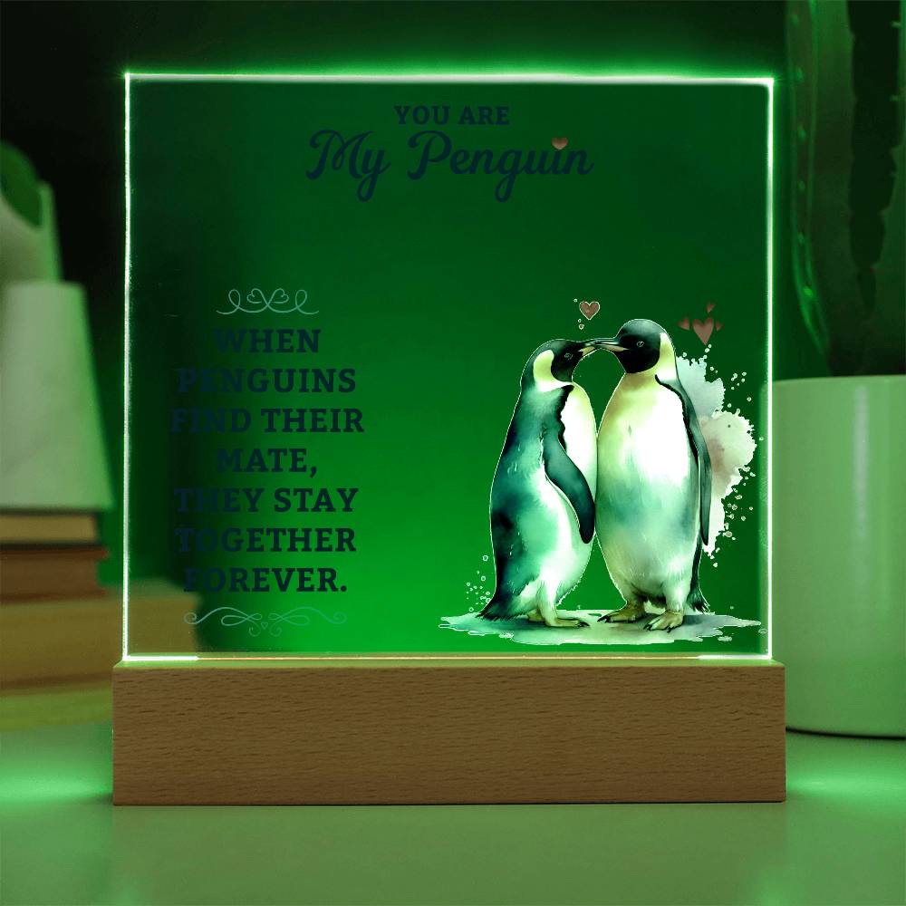 You Are My Penguin - Acrylic Square Plaque - Gift for Wife