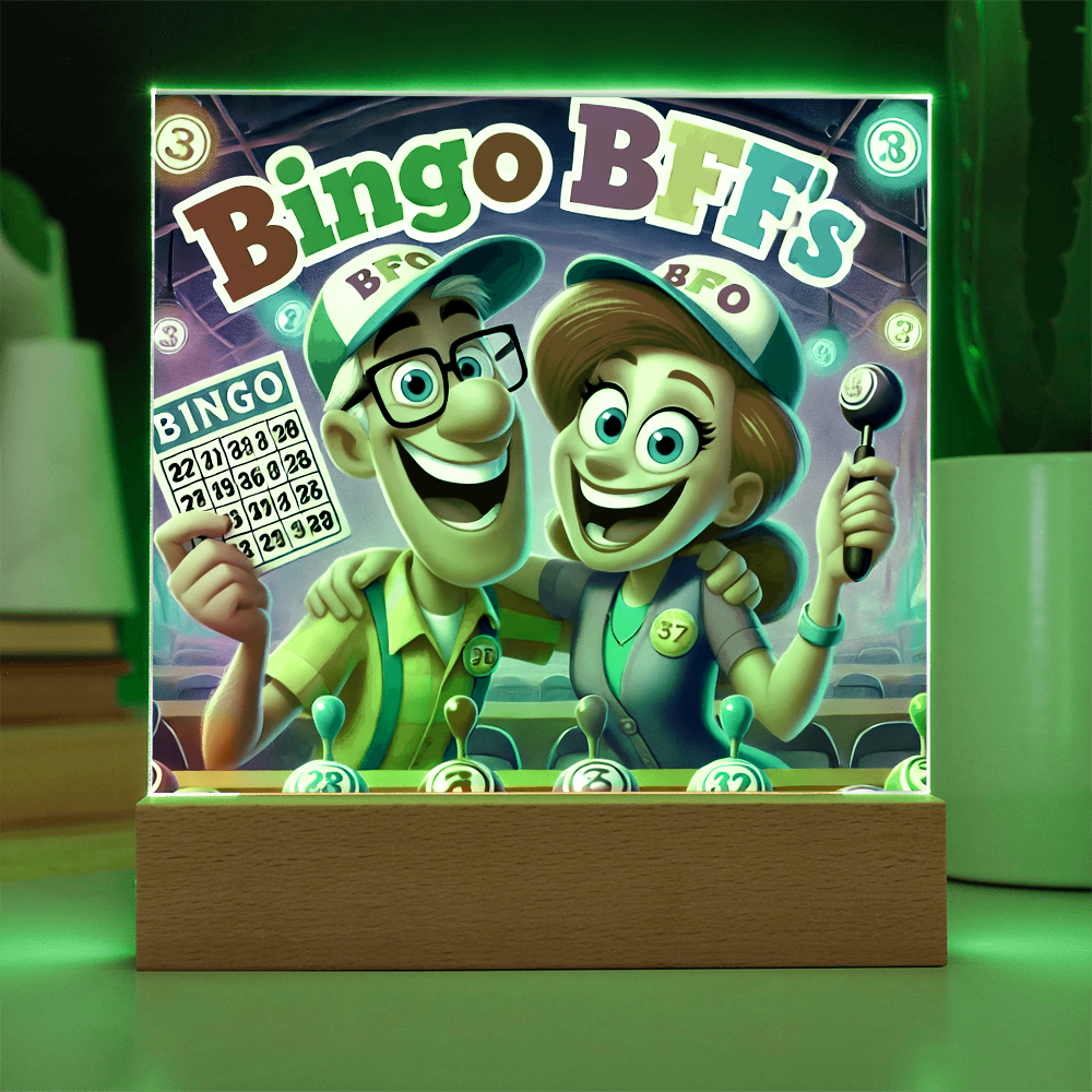 Bingo BFFS Acrylic Square Plaque – Gift for Her - Gift for Him
