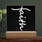 Faith (White) - Acrylic Square Plaque - Gift for Her - Gift for Him