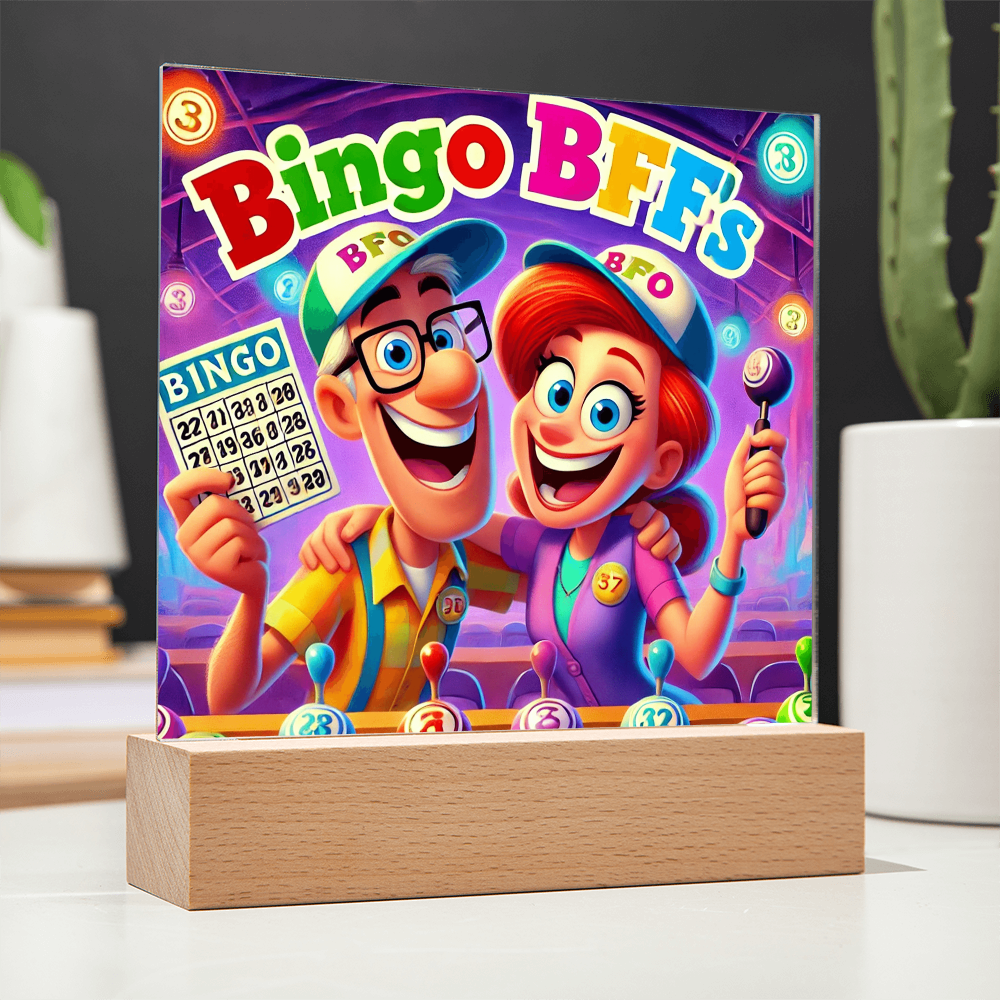 Bingo BFFS Acrylic Square Plaque – Gift for Her - Gift for Him