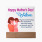 To My Mom, Happy Mother's Day! - Thank You For Being My Superhero - Acrylic Square Plaque - Gift for Mom
