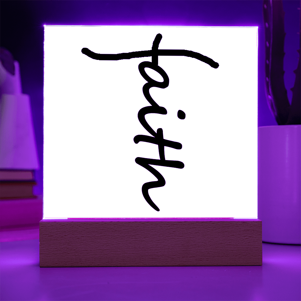 Faith (Black) - Acrylic Square Plaque - Gift for Her - Gift for Him