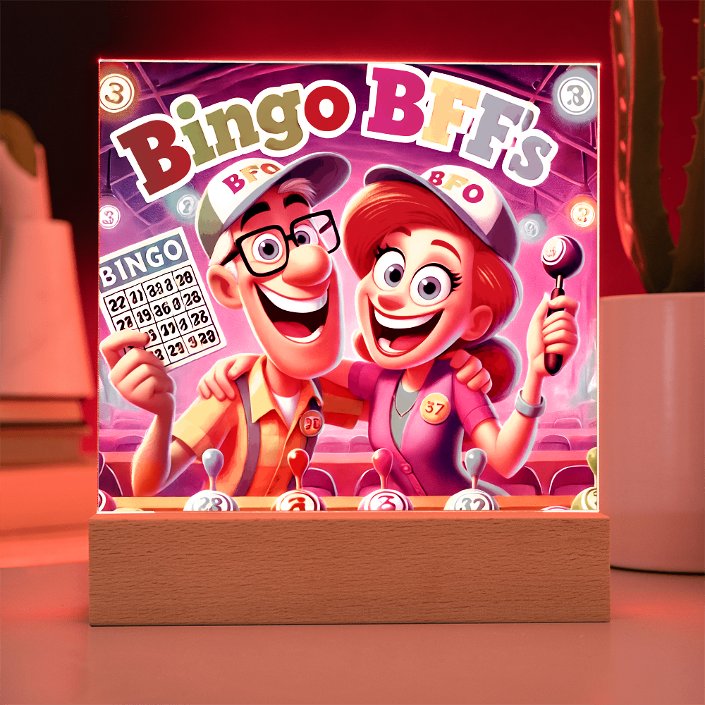 Bingo BFFS Acrylic Square Plaque – Gift for Her - Gift for Him