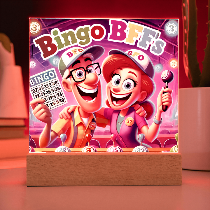 Bingo BFFS Acrylic Square Plaque – Gift for Her - Gift for Him
