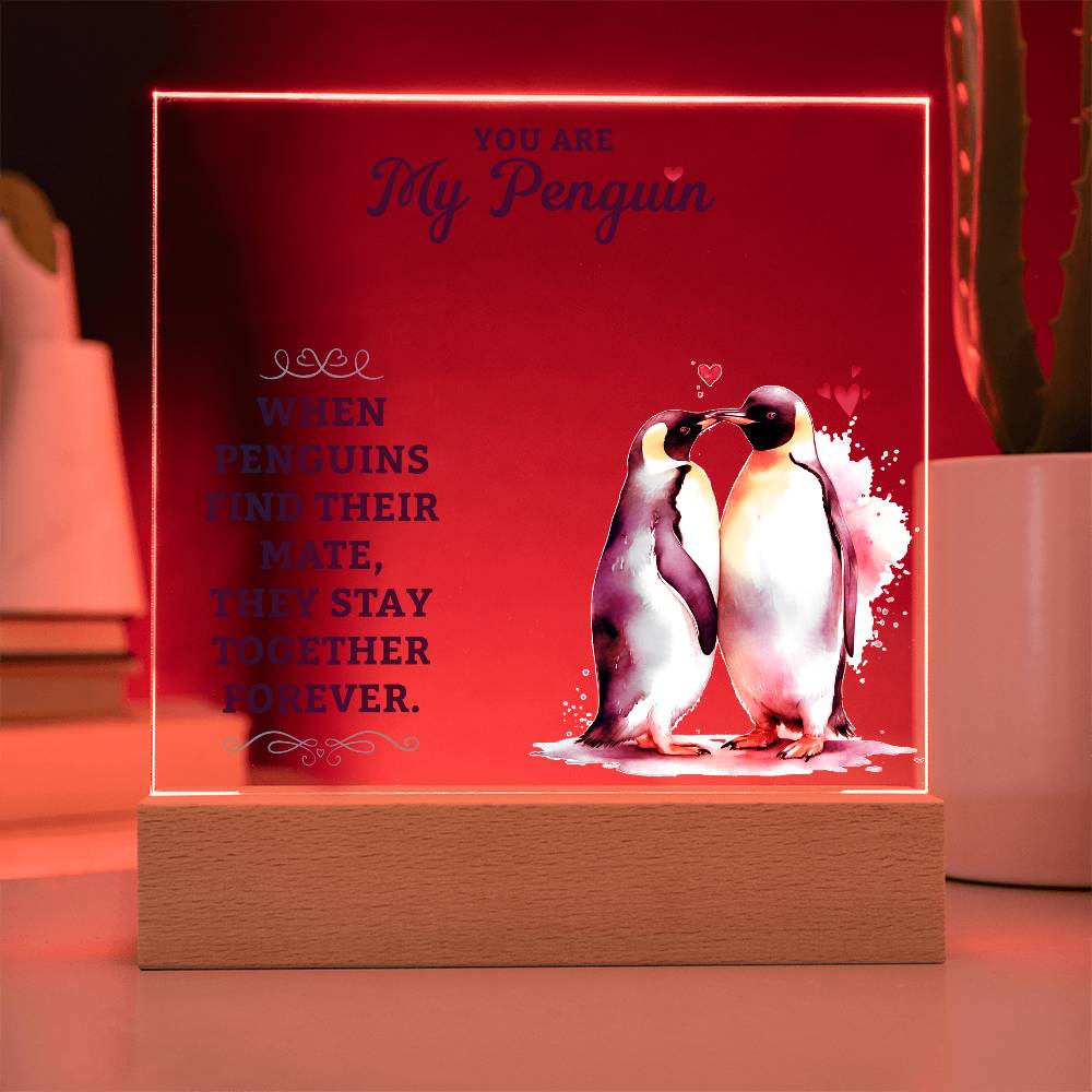 You Are My Penguin - Acrylic Square Plaque - Gift for Wife