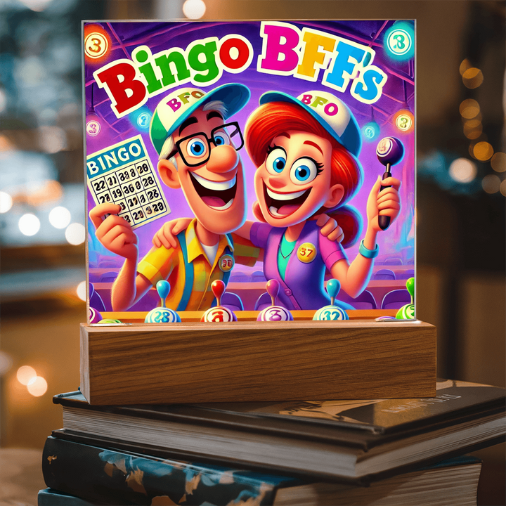 Bingo BFFS Acrylic Square Plaque – Gift for Her - Gift for Him