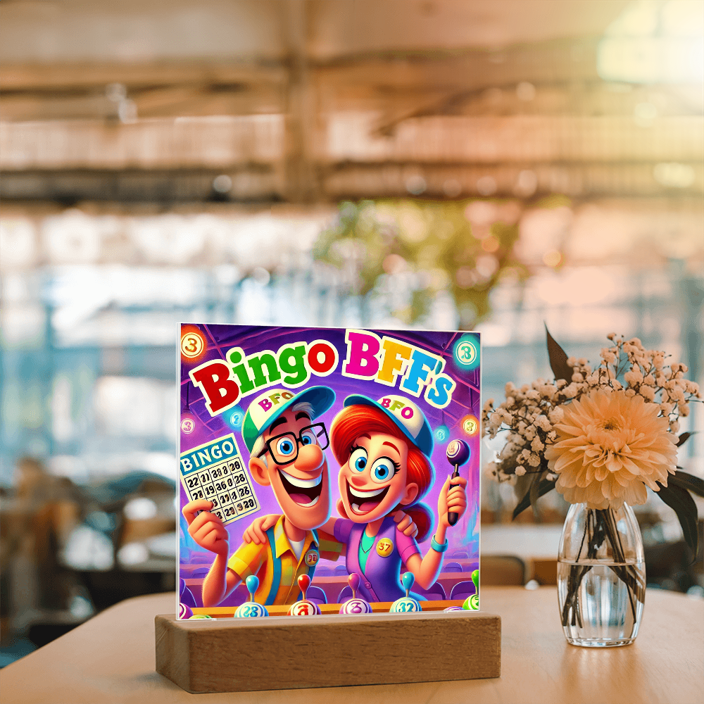 Bingo BFFS Acrylic Square Plaque – Gift for Her - Gift for Him