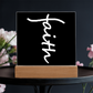 Faith (White) - Acrylic Square Plaque - Gift for Her - Gift for Him
