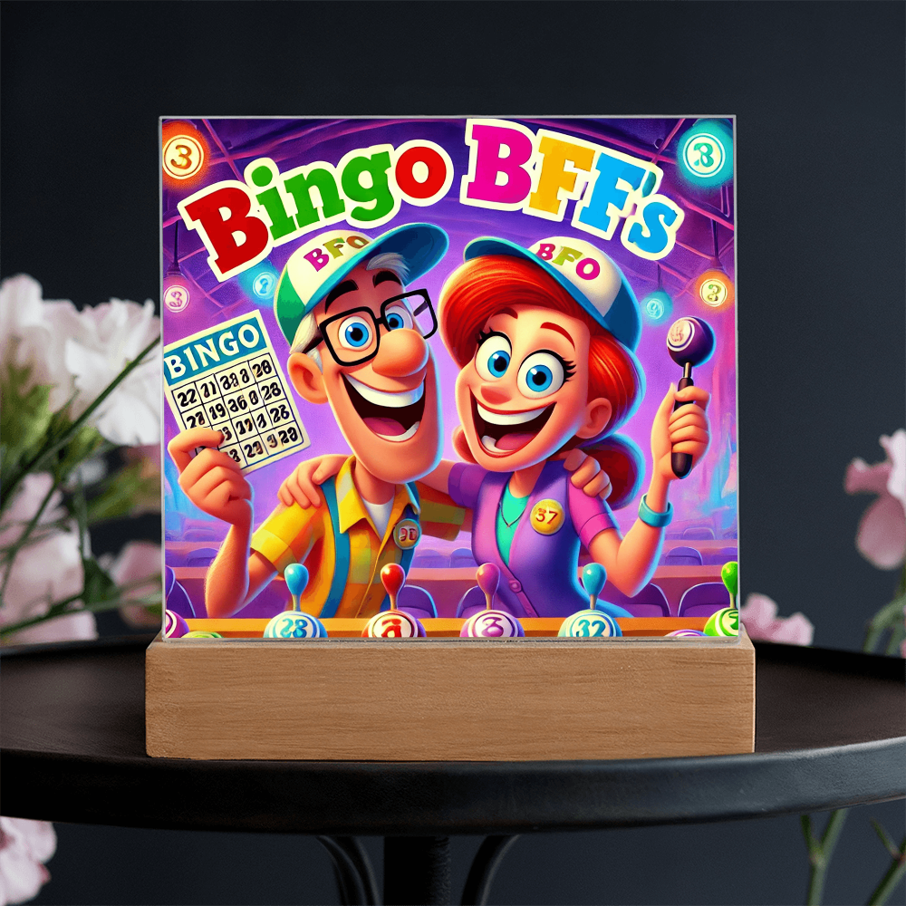 Bingo BFFS 1 - Acrylic Square Plaque - Gift for Her - Gift for Him