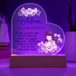 To My Mom, Happy Mother's Day! To The Person Who Knows How To Make Us Giggle And Grin - Acrylic Heart & Sweetest Devotion Flower Bouquet - Gift for Mom