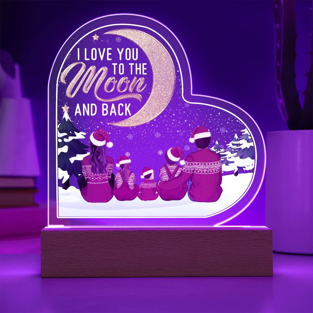 I Love You To The Moon And Back - Acrylic Heart & Sweetest Devotion Flower Bouquet - Gift for Mom