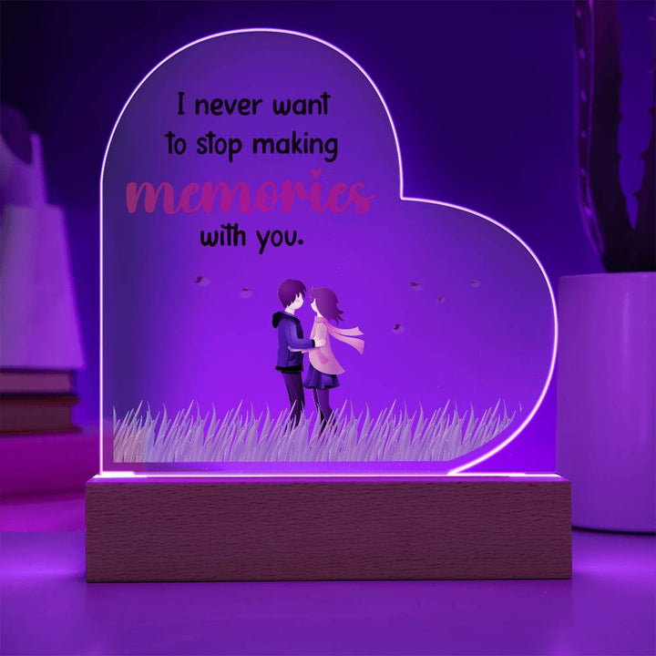 I Never Want To Stop Making Memories With You - Acrylic Heart &amp; Sweetest Devotion Flower Bouquet – Gift for Wife – Gift for Girlfriend